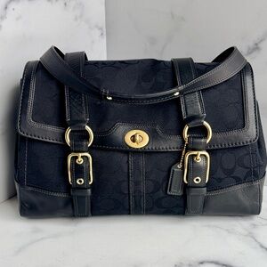 Signature C Hampton Flap Satchel